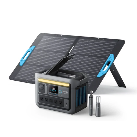 Anker Solix C800 Plus Portable Power Station with Anker Solix PS100 Portable Solar Panel