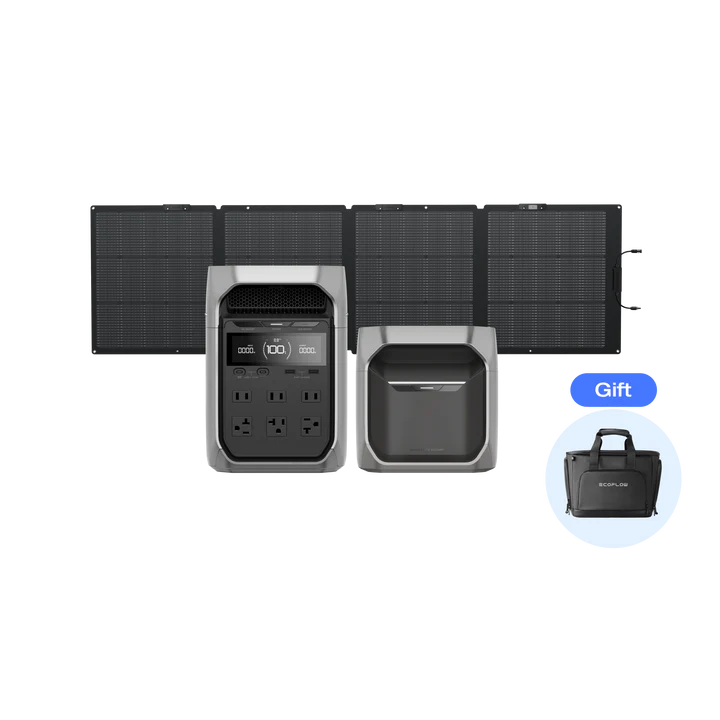 DELTA 3 Plus + DELTA 3 専用エクストラバッテリー + 220W片面ソーラーパネルGen2セット
