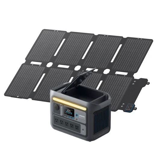 Anker Solix C800 Portable Power Station with Anker Solix PS100 Compact Portable Solar Panel